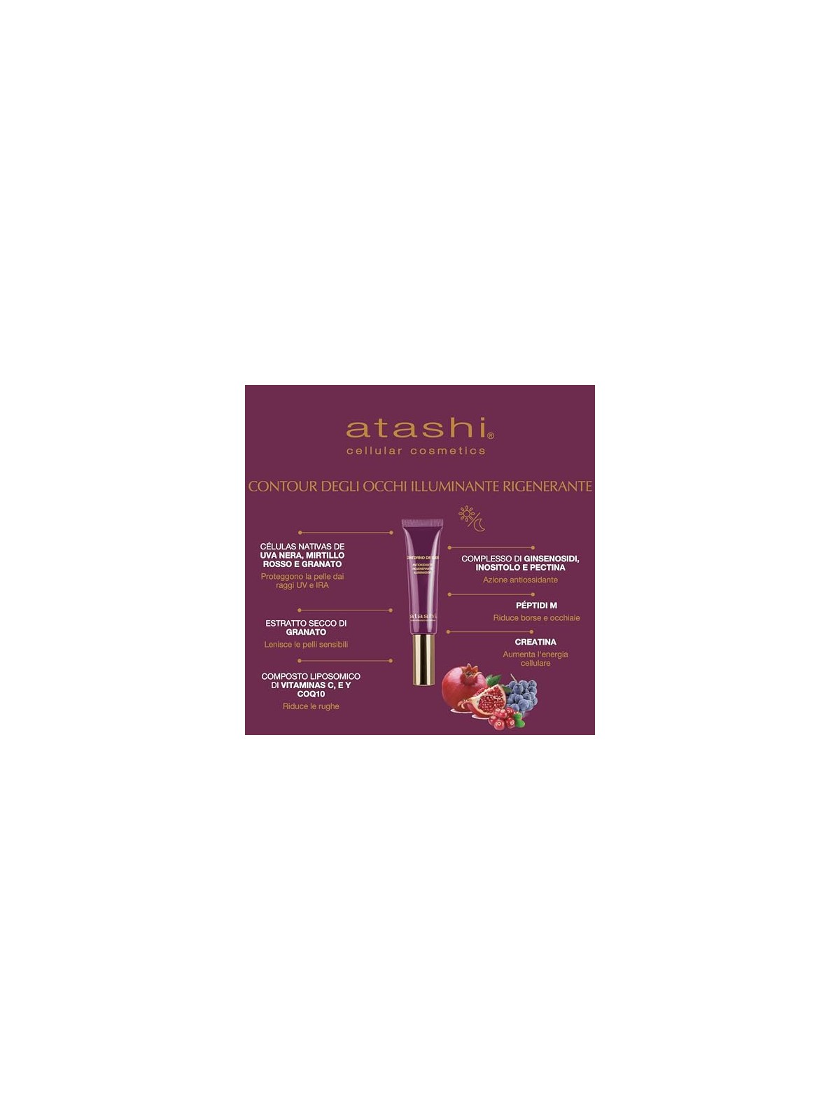 Atashi Set di 2 prodotti per un rituale viso idratante e antiossidante. Facial cream 50ml + Eye contour cream 15ml unisex