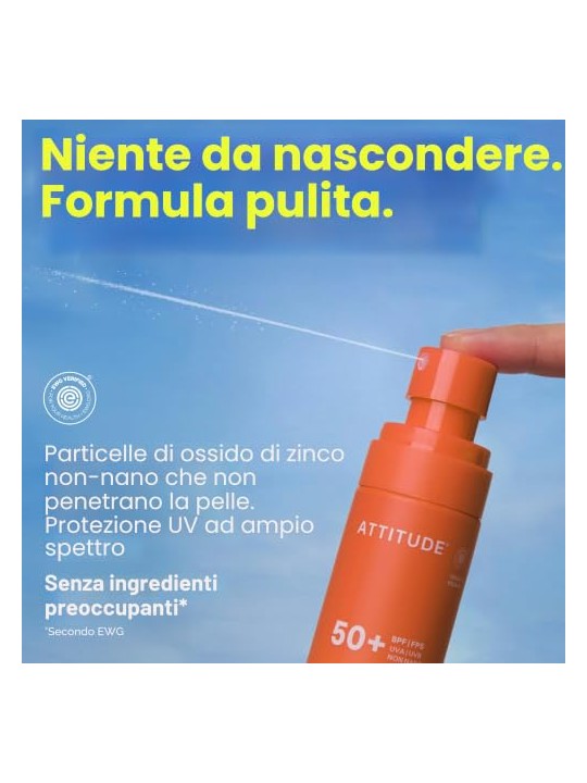 Attitude Spray solare minerale SPF 50 Sunly Spray 75ml unisex