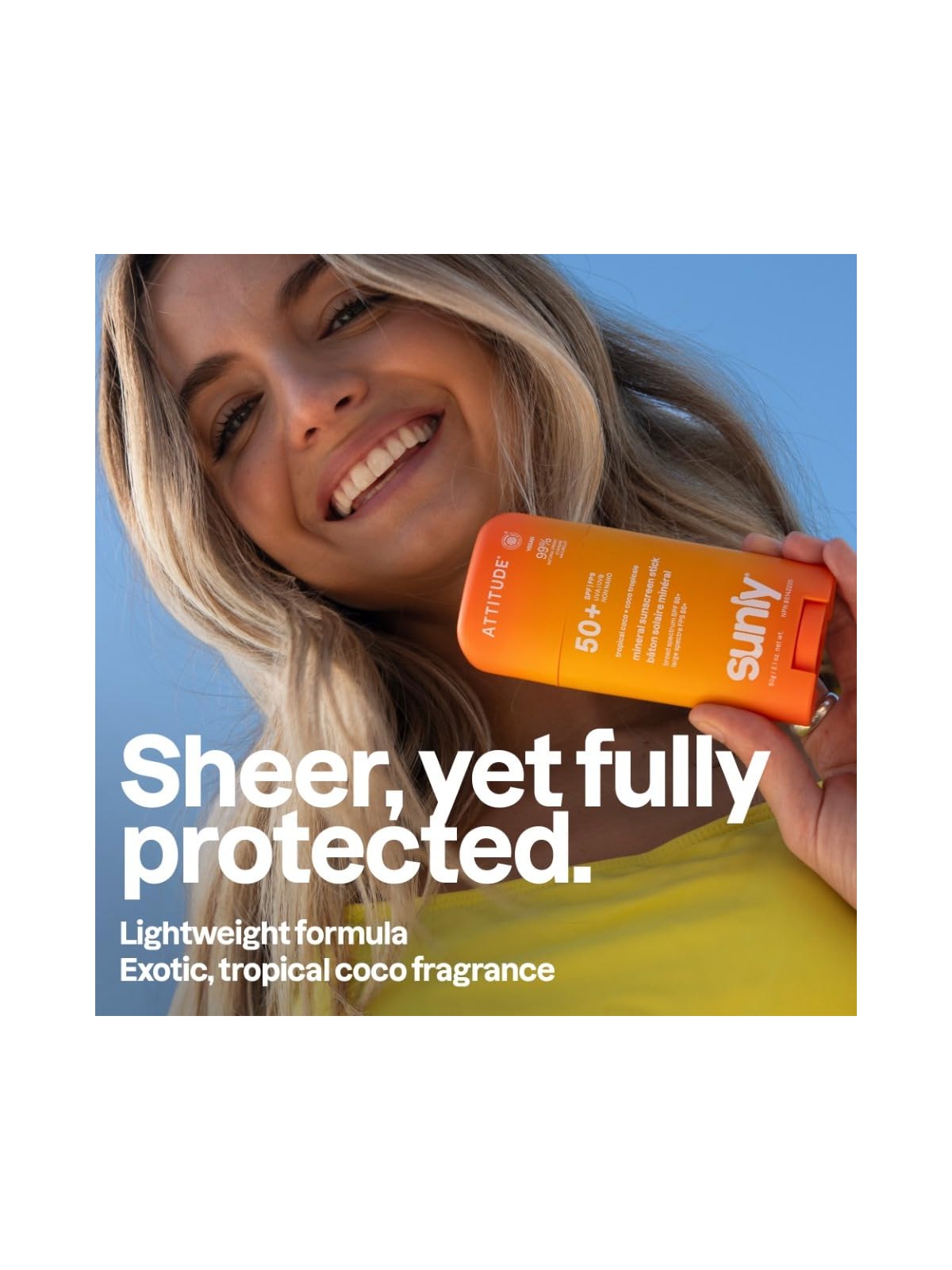 Attitude Stick solare minerale SPF 50 Sunly Mineral Stick 60 g unisex