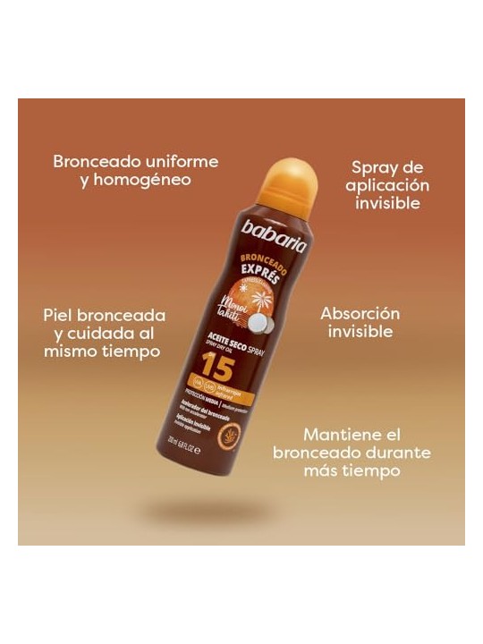 Babaria Monoi Tahiti Olio Secco Spf15 Spray 200ml