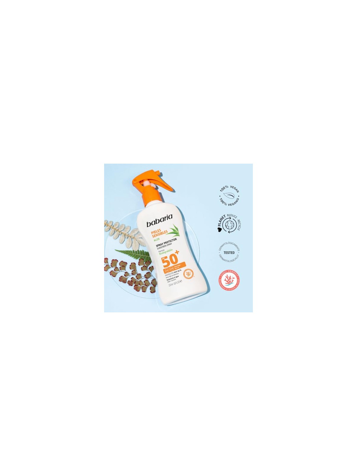 Babaria Spray Solare SPF50 Pelle Sensibile 200ml