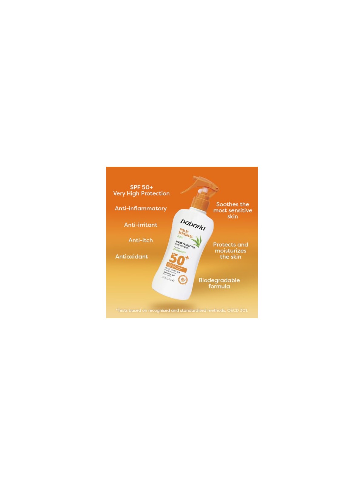 Babaria Spray Solare SPF50 Pelle Sensibile 200ml