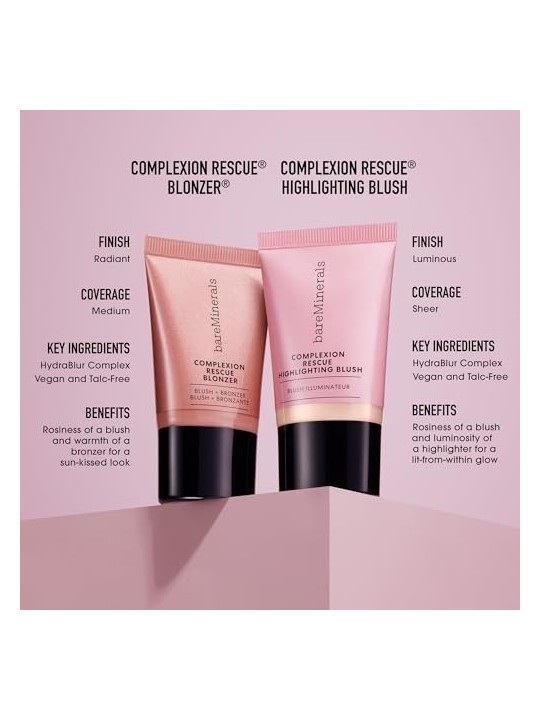 Bareminerals Illuminante carnagione Rescue Rosa con Crema Rosa Luminosa 15ml
