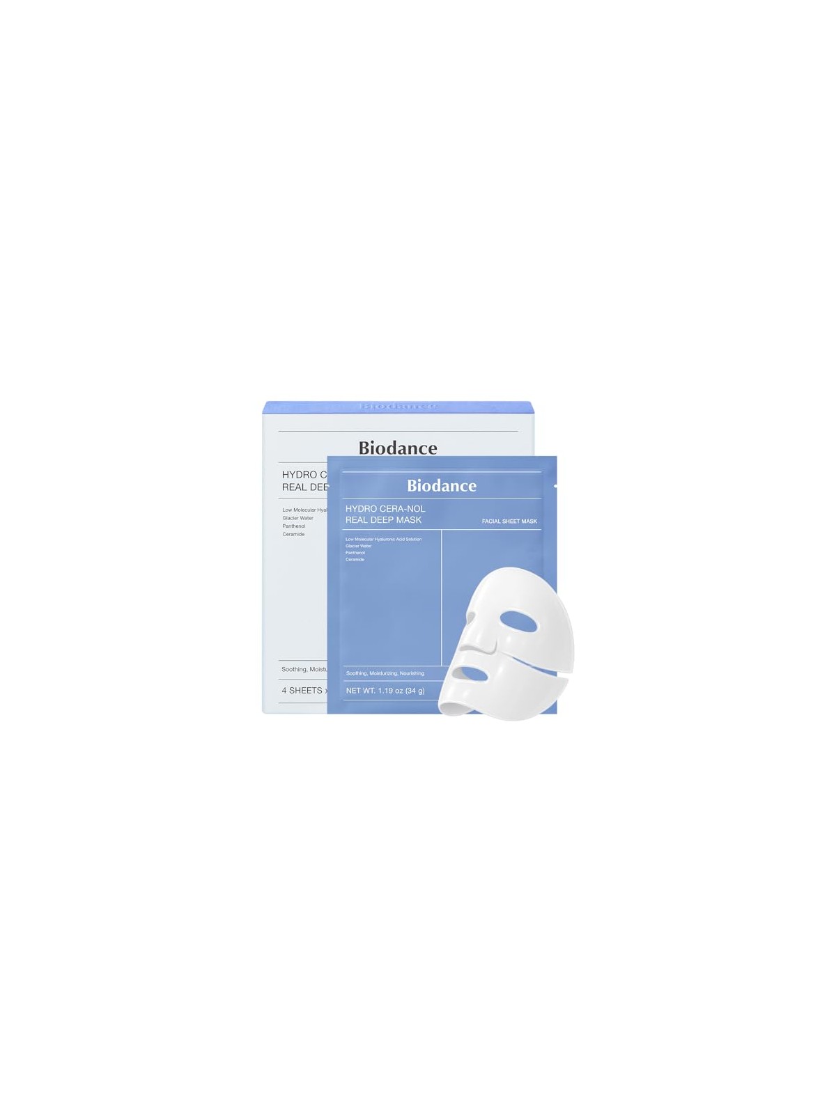 Biodance Set di maschere viso rigeneranti al caviale PDRN Real Deep Mask 4 x 34 g donna