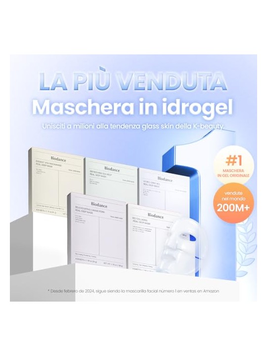 Biodance Set di maschere viso rigeneranti al caviale PDRN Real Deep Mask 4 x 34 g donna