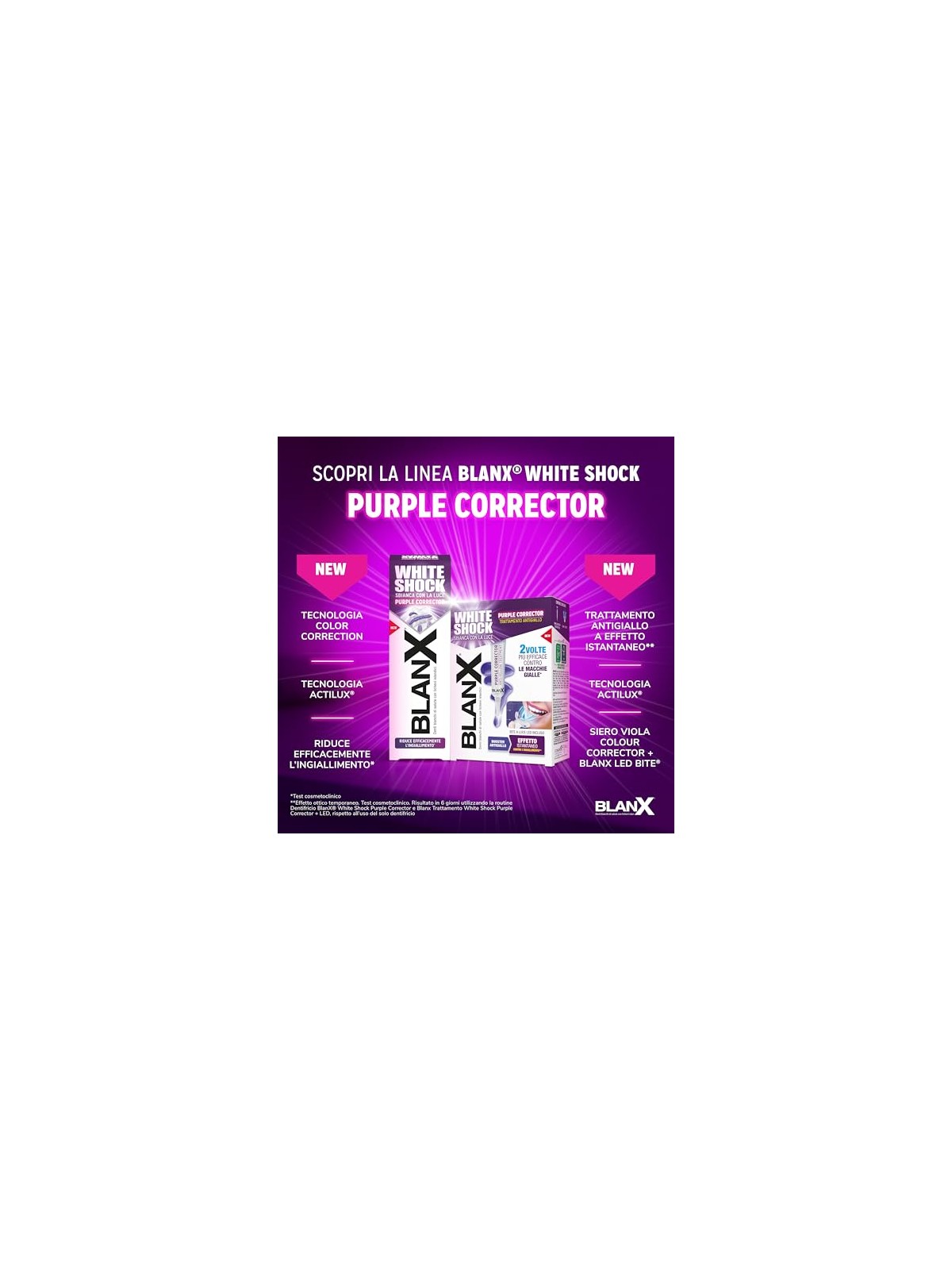 BlanX Kit sbiancante per denti White Shock Trattamento viola + LED 20 ml unisex