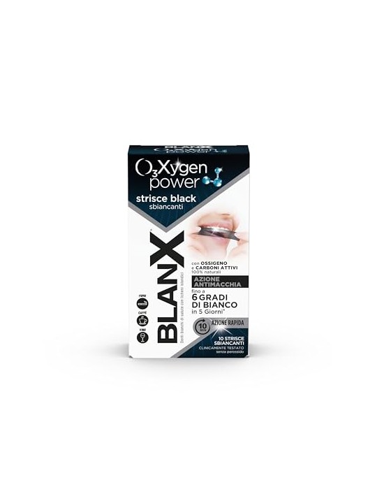 BlanX Strisce sbiancanti per denti Oxygen Power Black Whitening Strips, 10 pezzi unisex