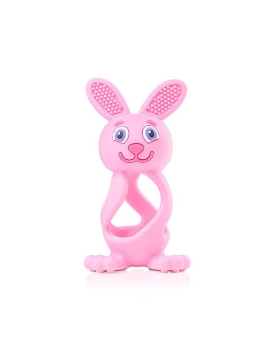 Brush baby Giocattolo massaggiagengive Bobbie Bunny per bambini piccoli, rosa.
