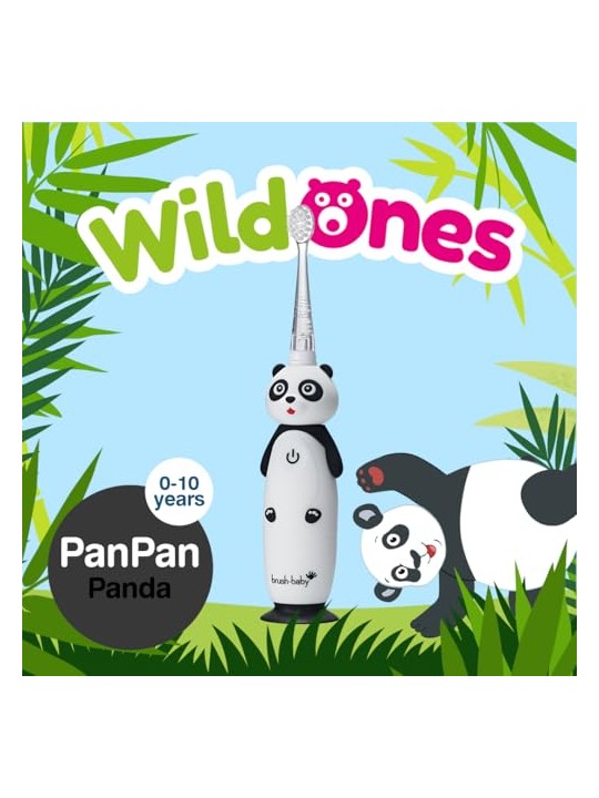 Brush baby Spazzolino sonico Wild Ones per bambini da 0 a 10 anni con motivo panda