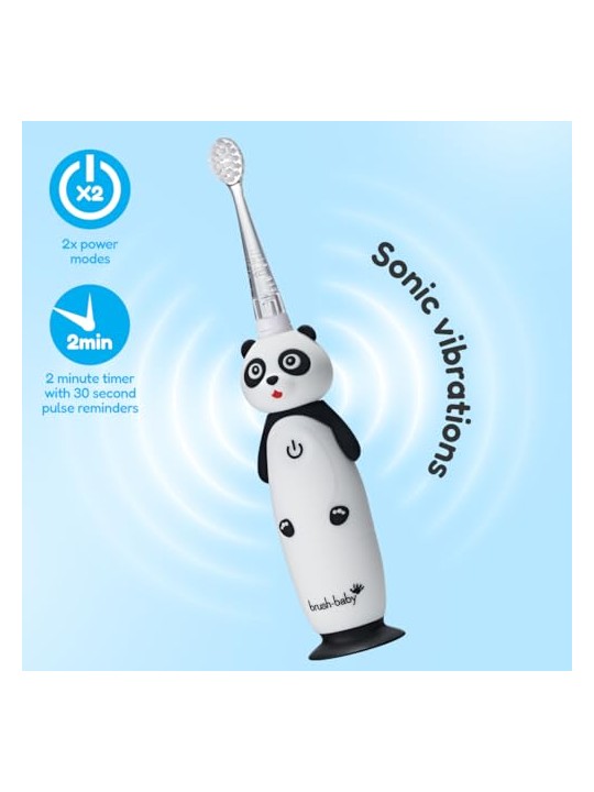 Brush baby Spazzolino sonico Wild Ones per bambini da 0 a 10 anni con motivo panda
