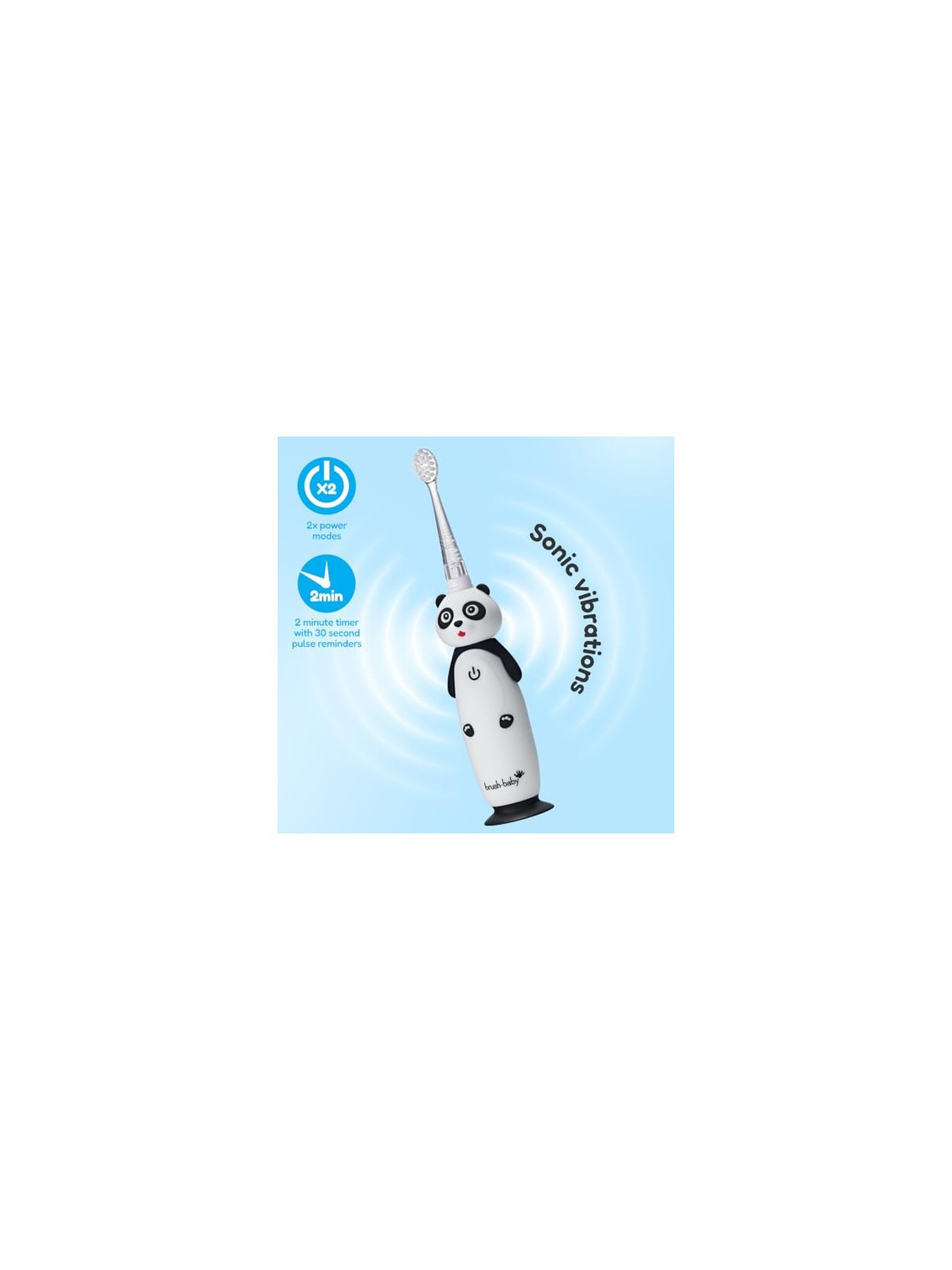 Brush baby Spazzolino sonico Wild Ones per bambini da 0 a 10 anni con motivo panda