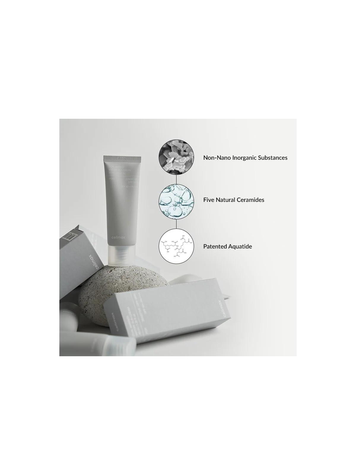 Celimax Crema solare acquosa a doppia barriera SPF 50, 40 ml donna