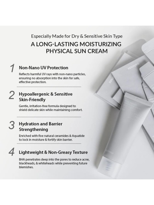 Celimax Crema solare acquosa a doppia barriera SPF 50, 40 ml donna