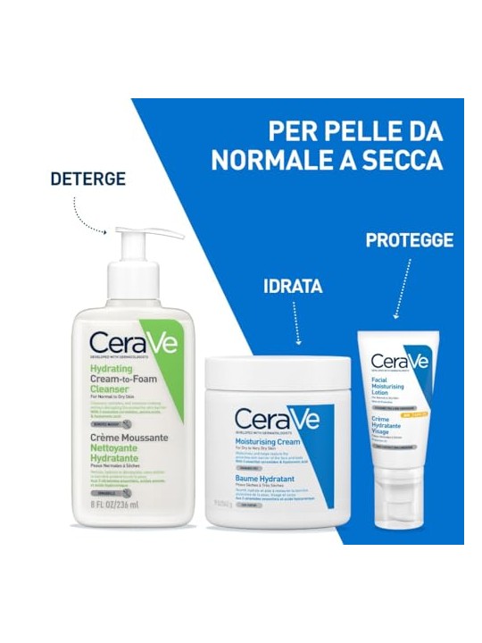 Cerave Crema detergente idratante in schiuma 473ml donna