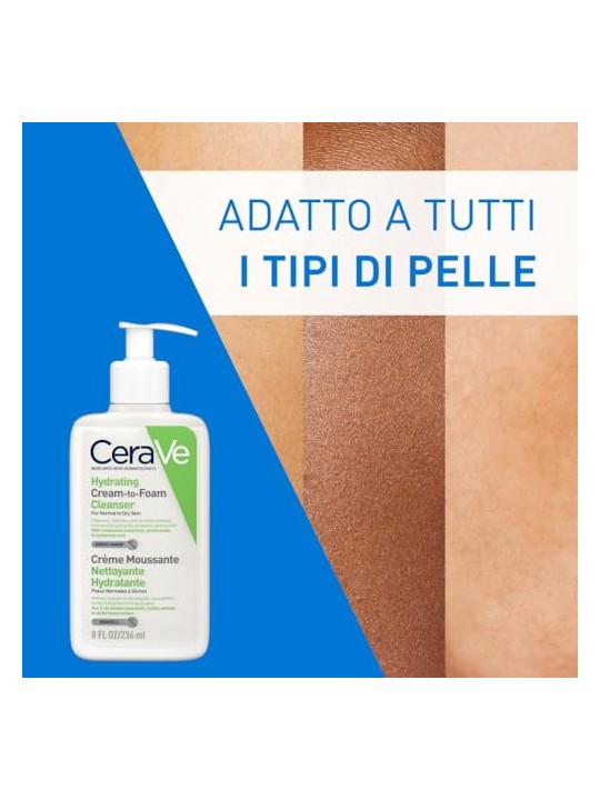 Cerave Crema detergente idratante in schiuma 473ml donna