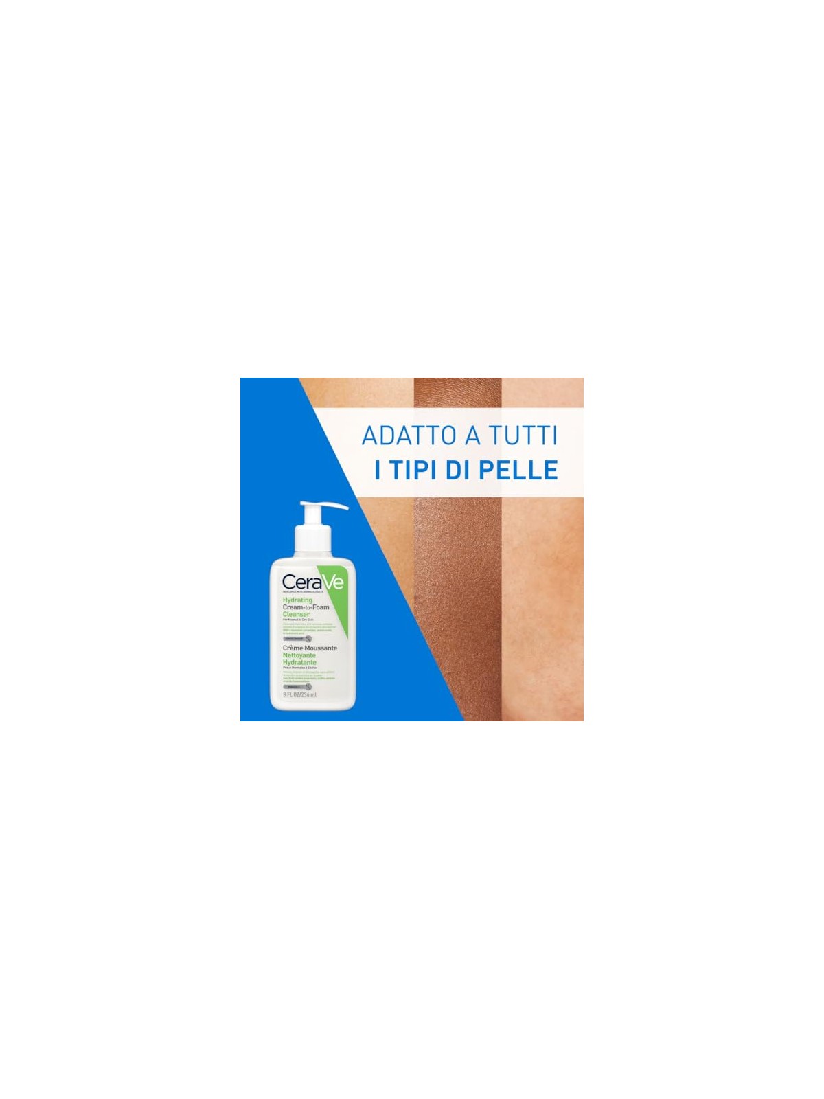 Cerave Crema detergente idratante in schiuma 473ml donna