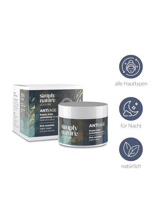Clochee Simply Nature Crema notte anti-età ricca di ceramidi 50ml