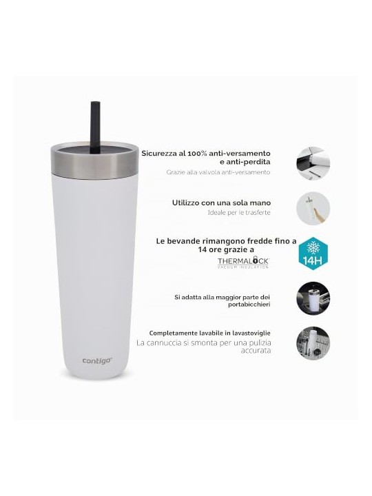 Contigo Bicchiere antigoccia Luxe - Bianco 720 ml unisex