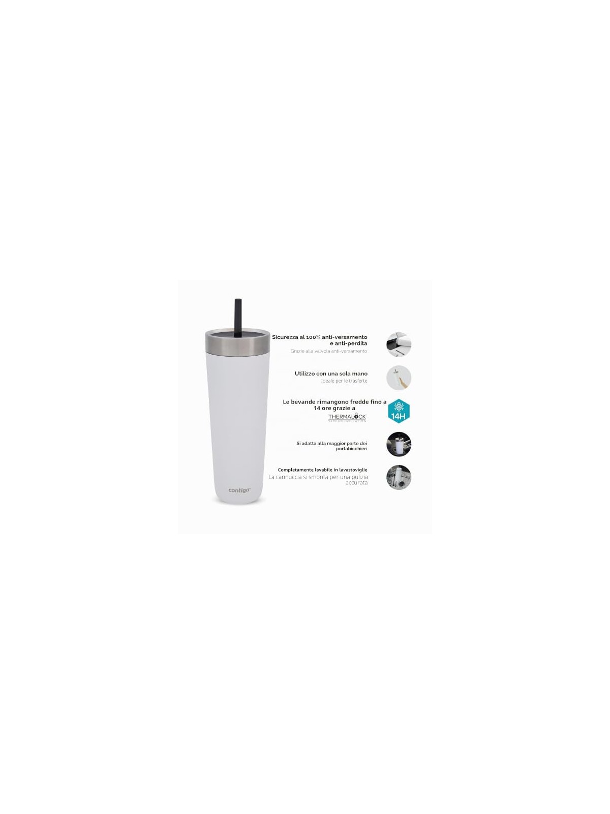 Contigo Bicchiere antigoccia Luxe - Bianco 720 ml unisex
