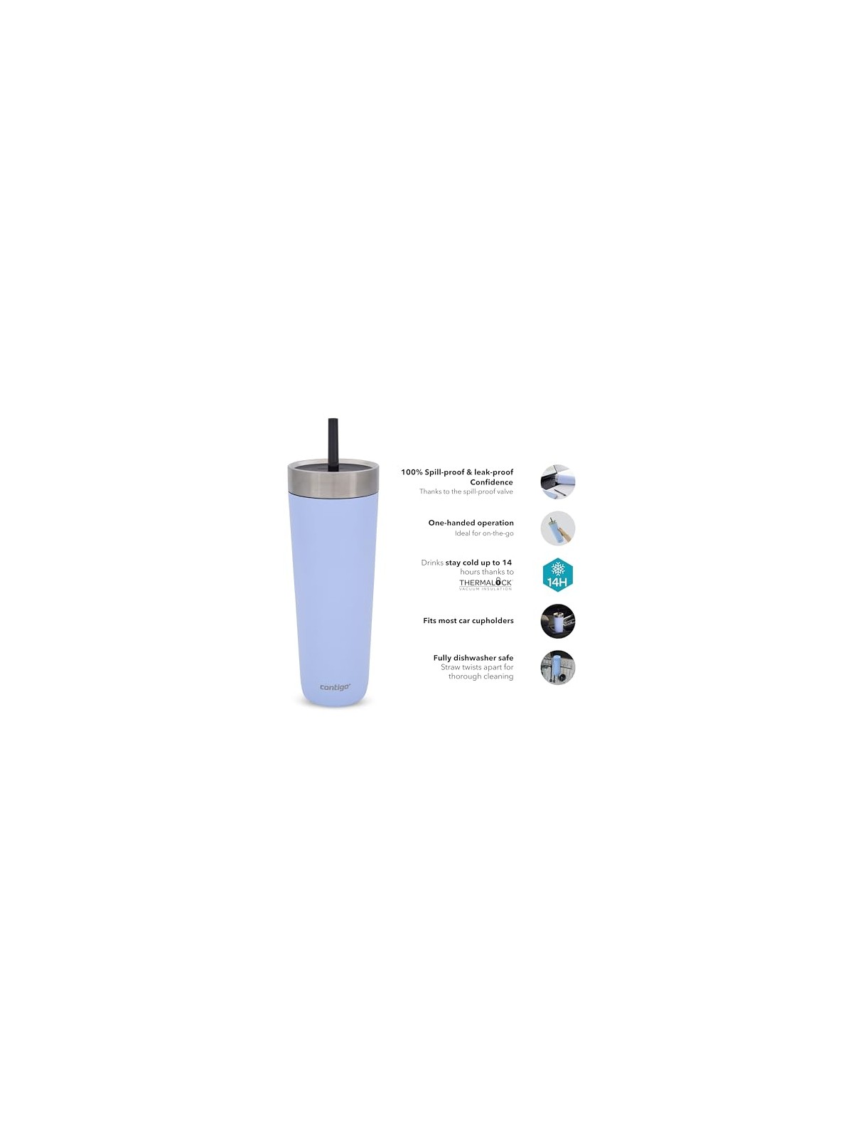 Contigo Bicchiere antigoccia Luxe - Blu 720 ml unisex