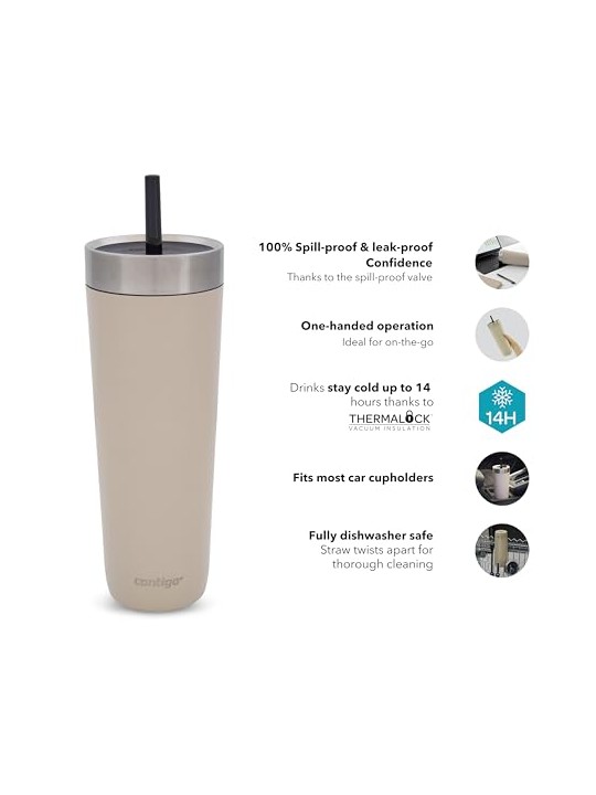 Contigo Bicchiere antigoccia Luxe - Marrone chiaro 720 ml unisex