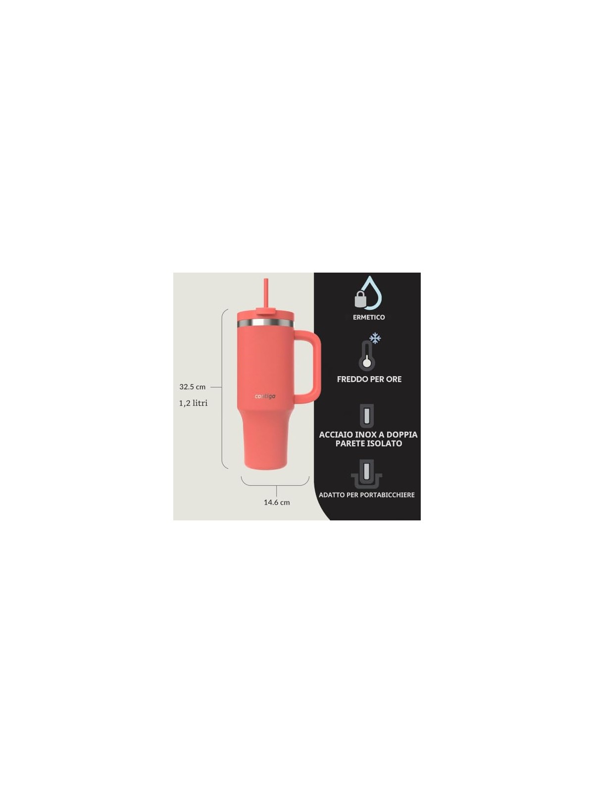 Contigo Bicchiere termico Thermalock - Corallo 1200 ml unisex