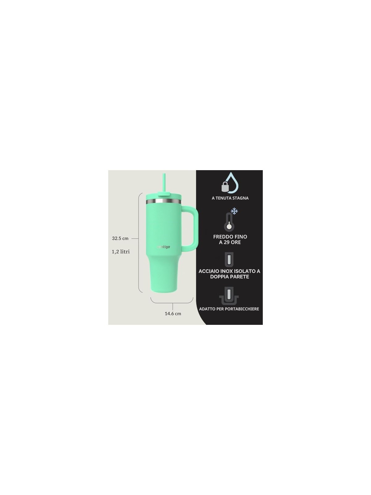 Contigo Bicchiere termico Thermalock - Verde 1200 ml unisex