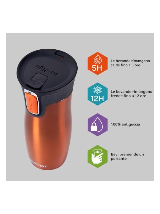 Contigo Tazza termica West Loop - Arancione 470 ml unisex