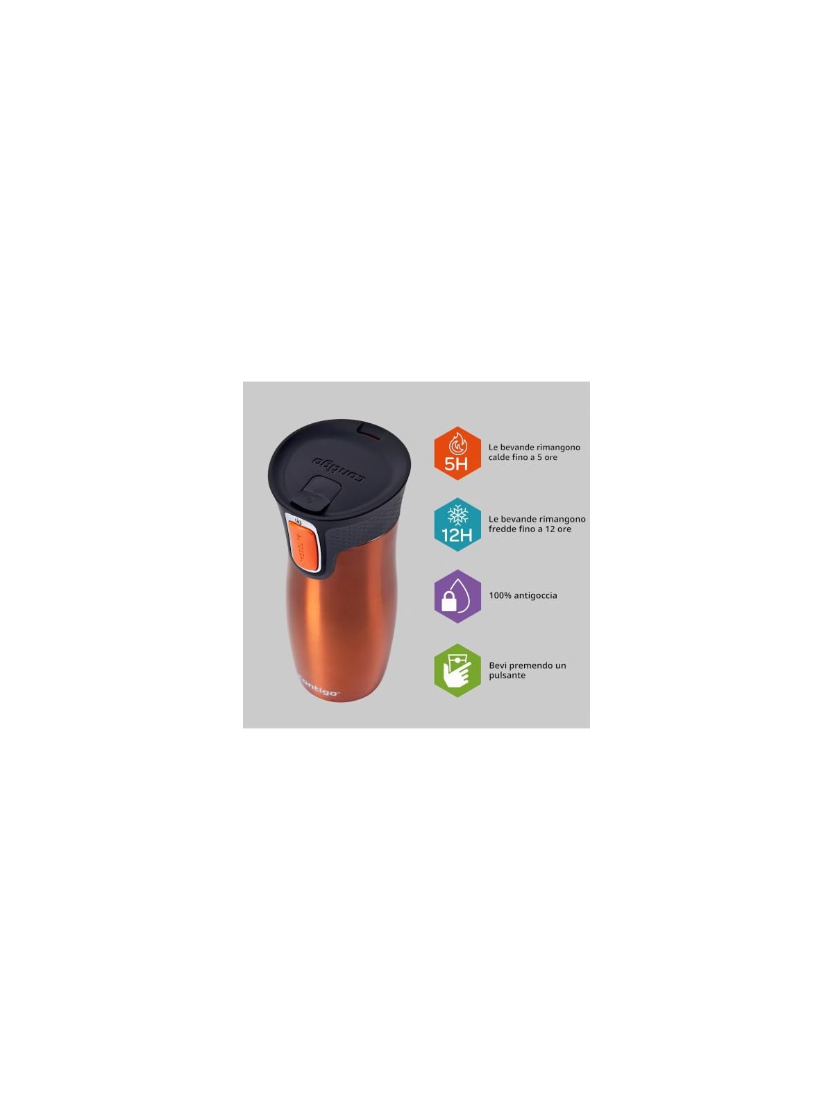 Contigo Tazza termica West Loop - Arancione 470 ml unisex