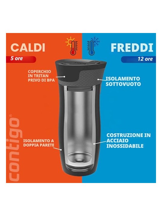 Contigo Tazza termica West Loop - Grigia 470 ml unisex