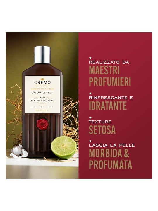 Cremo Bagnoschiuma al bergamotto italiano 473 ml uomo