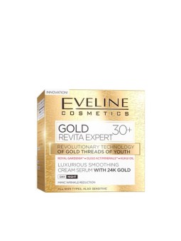 Eveline Gold Revita Expert 30+, lussuoso siero-crema giorno/notte all'oro 24 carati, 50ml