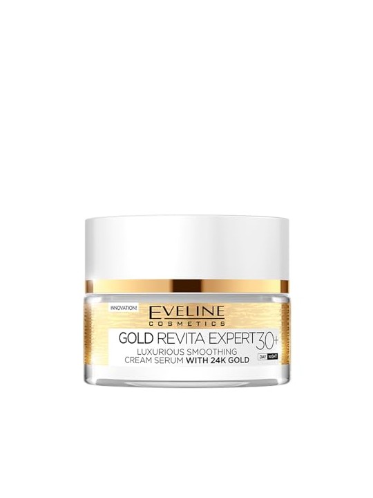 Eveline Gold Revita Expert 30+, lussuoso siero-crema giorno/notte all'oro 24 carati, 50ml