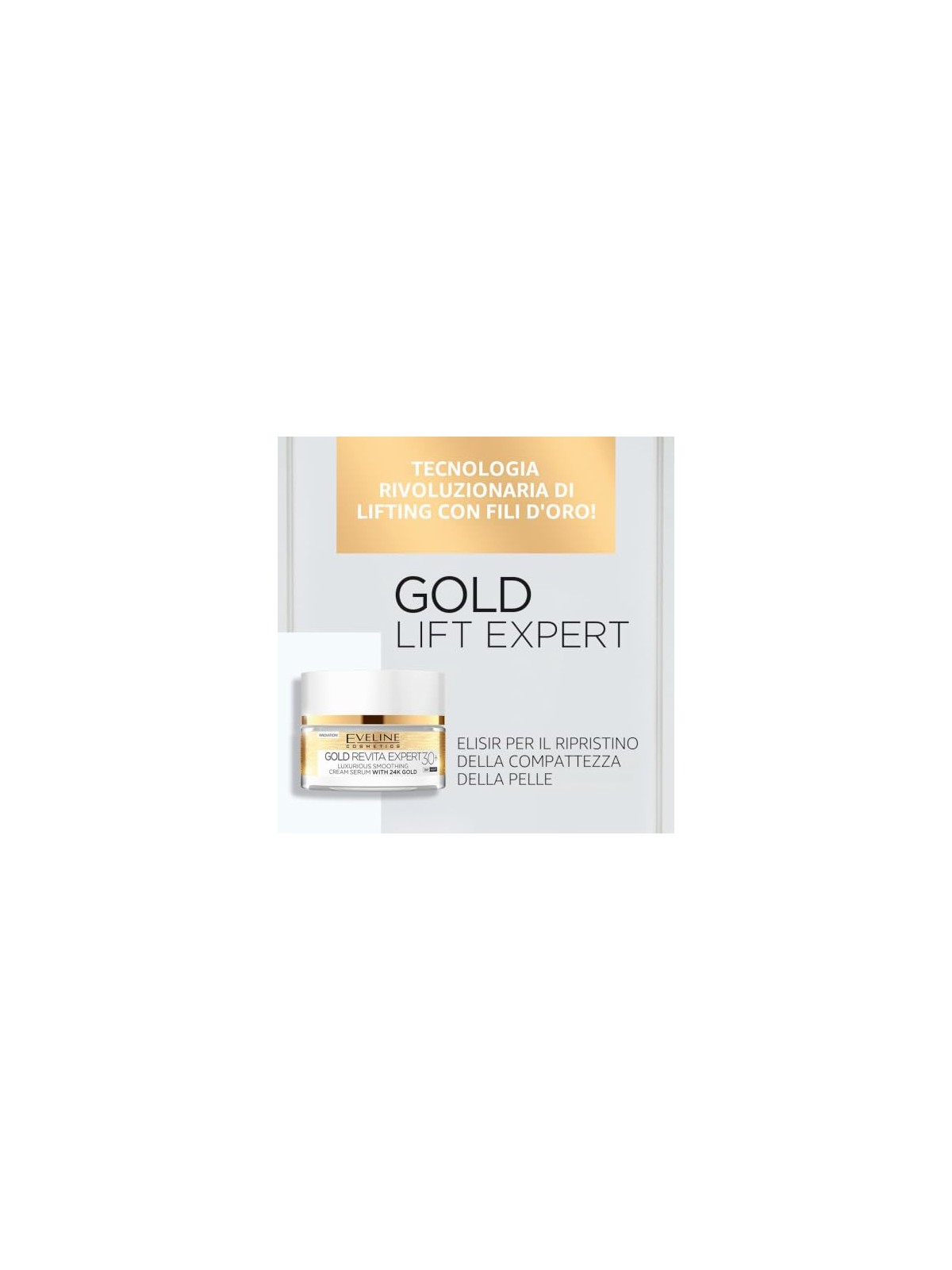 Eveline Gold Revita Expert 30+, lussuoso siero-crema giorno/notte all'oro 24 carati, 50ml