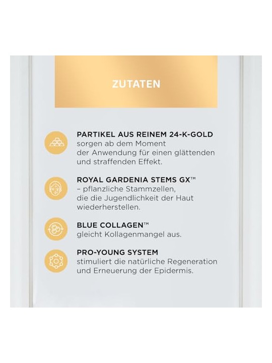 Eveline Gold Revita Expert 30+, lussuoso siero-crema giorno/notte all'oro 24 carati, 50ml
