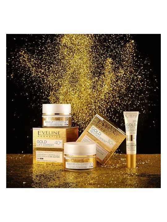 Eveline Gold Revita Expert 30+, lussuoso siero-crema giorno/notte all'oro 24 carati, 50ml