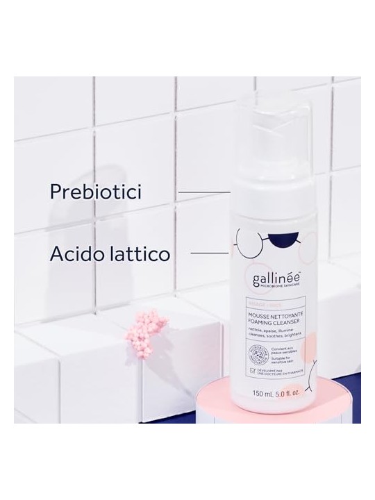 Gallinee Microbiome Skincare Prebiotici e Postbiotici Schiuma Detergente Purificante 50ml