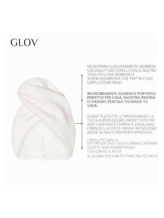 Glov Fascia per capelli Turbante morbido per capelli Bianco