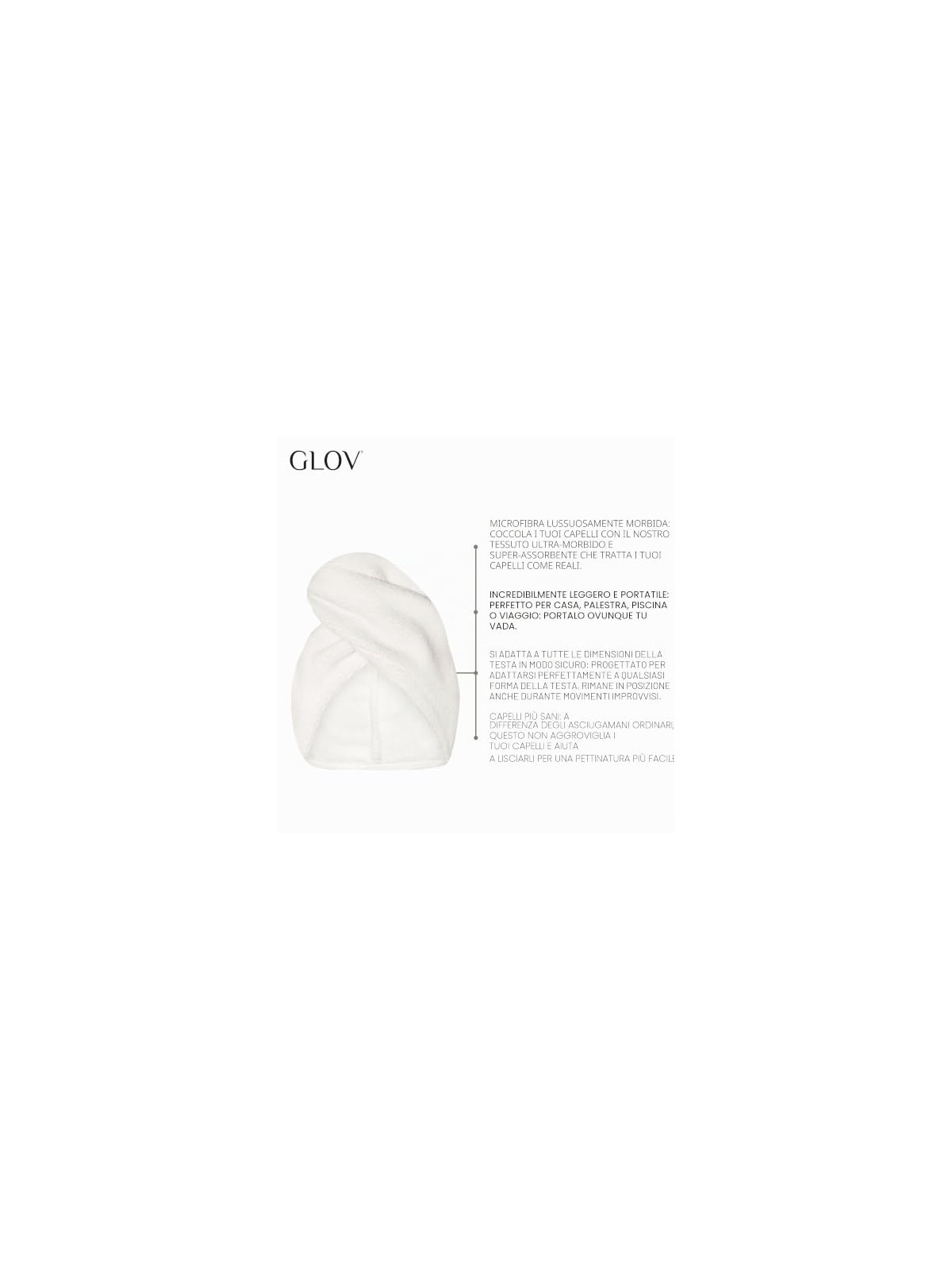 Glov Fascia per capelli Turbante morbido per capelli Bianco