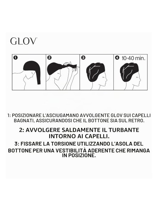 Glov Fascia per capelli Turbante morbido per capelli Bianco