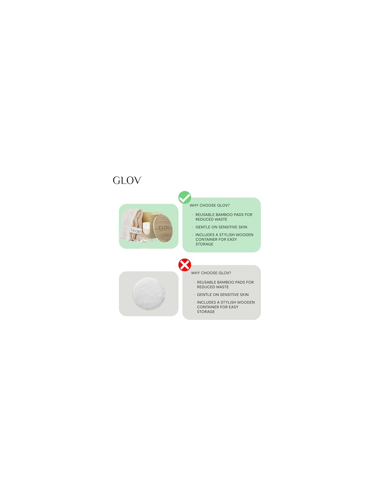 Glov SET Bamboleo: 7 fogli di bambù + 1 retina per lavare + 1 organizer in bambù