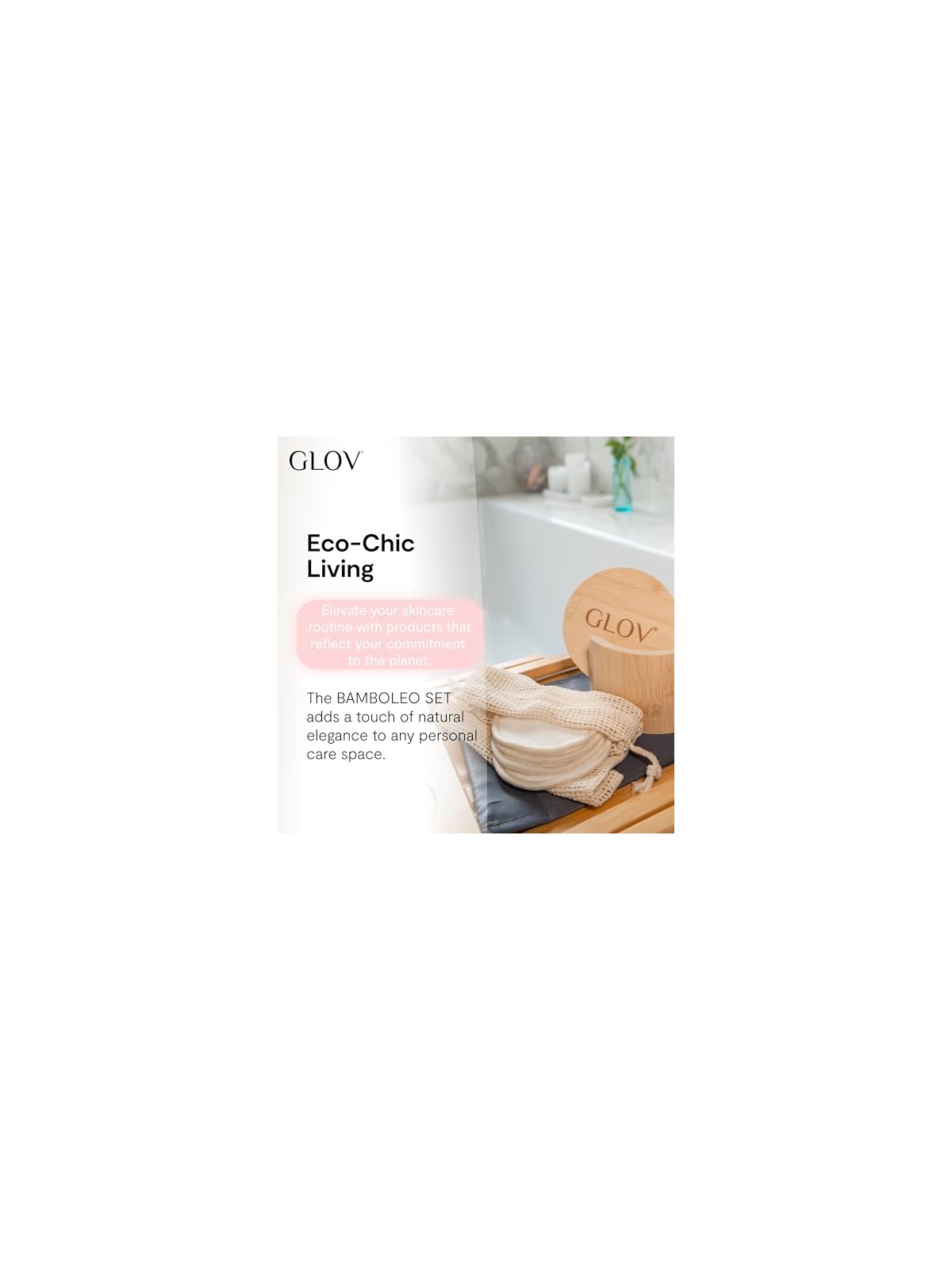 Glov SET Bamboleo: 7 fogli di bambù + 1 retina per lavare + 1 organizer in bambù