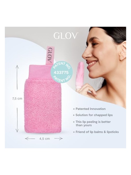 Glov SET Velvet Lips & Ever Clear Skin Scrubex guanto esfoliante per labbra + Cuscinetti cardiaci maneggabili dischetti viso