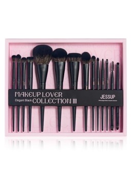 Jessup SET Pennello versatile nero opaco per trucco viso T336 14 pezzi.