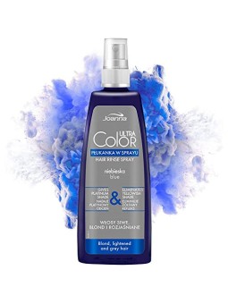 Joanna Ultra Color System Hair Rinse Spray Blue Per capelli biondi grigi e schiariti spray rinse for bright blonde and