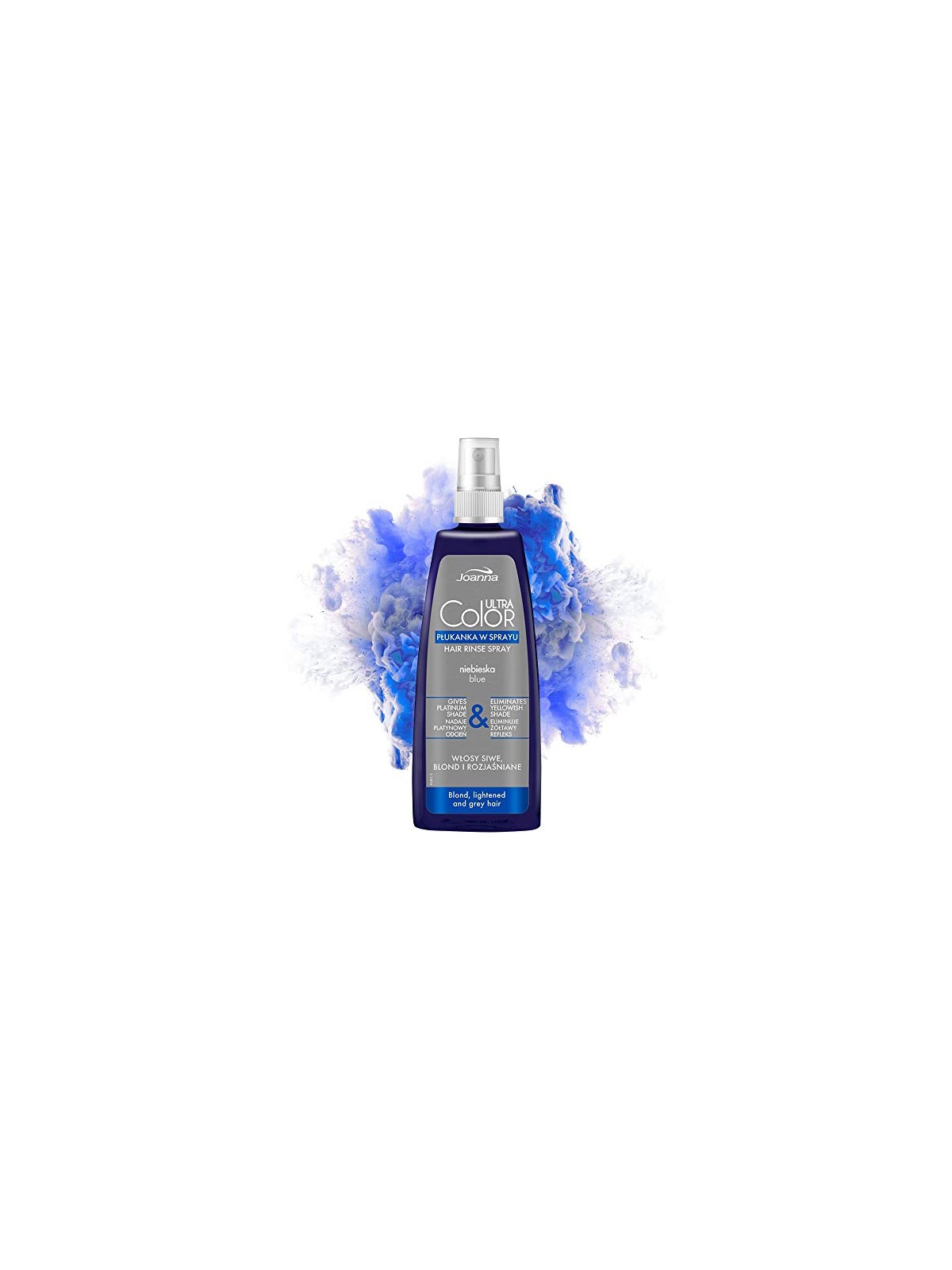 Joanna Ultra Color System Hair Rinse Spray Blue Per capelli biondi grigi e schiariti spray rinse for bright blonde and