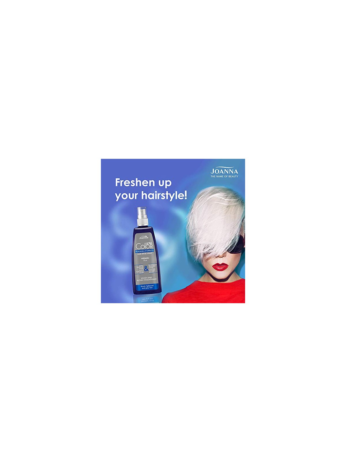 Joanna Ultra Color System Hair Rinse Spray Blue Per capelli biondi grigi e schiariti spray rinse for bright blonde and