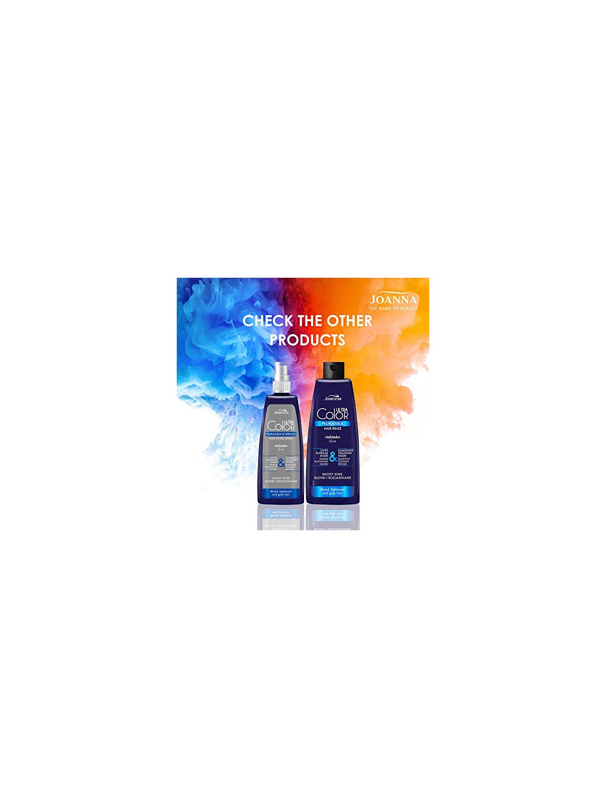 Joanna Ultra Color System Hair Rinse Spray Blue Per capelli biondi grigi e schiariti spray rinse for bright blonde and
