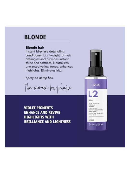 Lakme L2 Blonde balsamo bifasico per capelli biondo e grigio 100ml