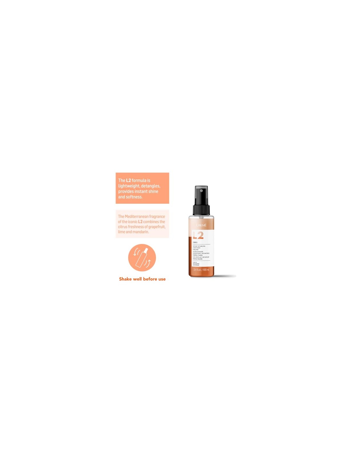 Lakme L2 Riccioli balsamo bifasico per capelli ricci senza risciacquo 100ml